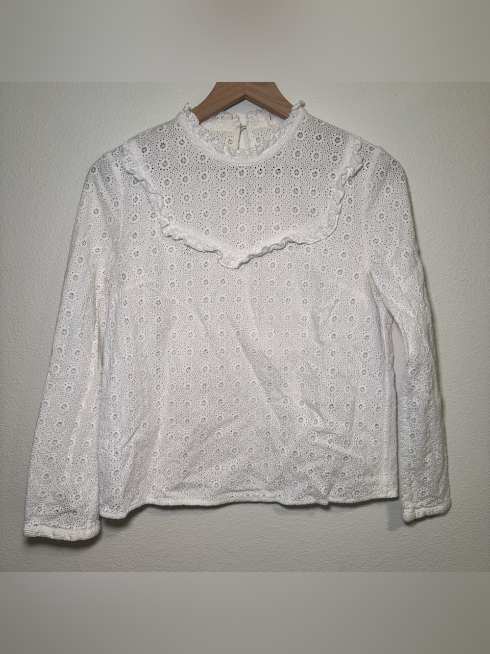 Sezane Longsleeve Lace Blouse - 38